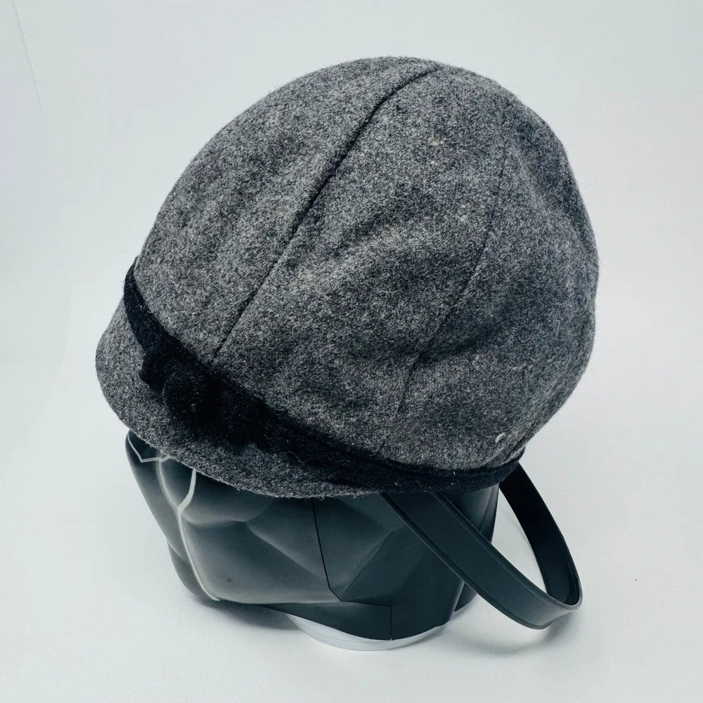 Vintage Goorin Bros Gray Wool Blend Flat‎ Cap Hat Medium Crown Logo